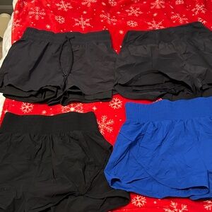 Black and Blue Athletic Shorts Set